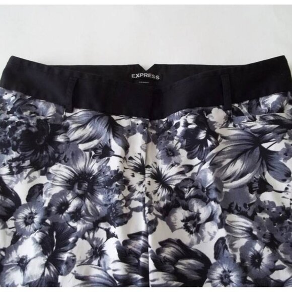 Express® ‘Columnist’ Unlined Floral Print Cropped Pants Size 8R - Picture 7 of 14